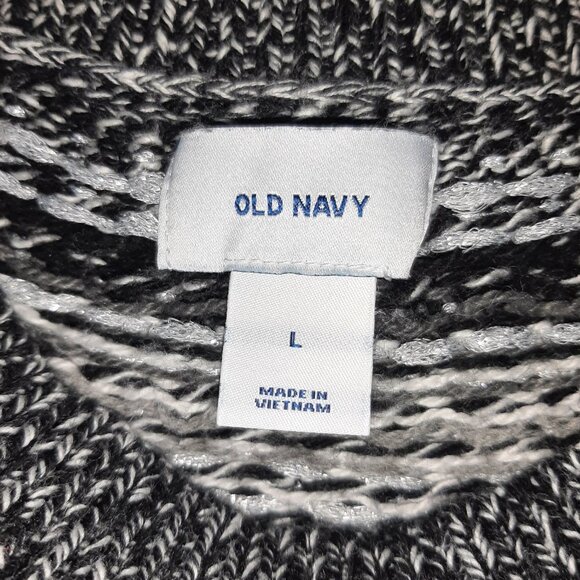 OLD NAVY, BLACK WHITE GRAY SWEATER, SIZE L - Picture 5 of 6